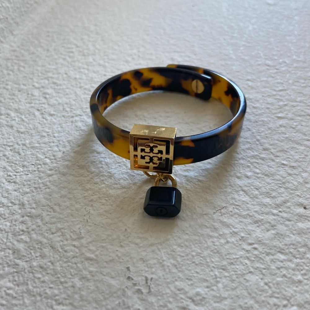 Tory Burch Navy Logo and Horseshoe Bracelet